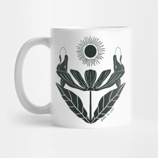 Born to Love Minimalist Sun and flower  Design Mug